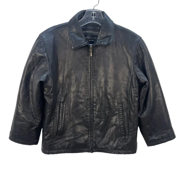 Cropped Black Leather Jacket - Picture 3 of 10